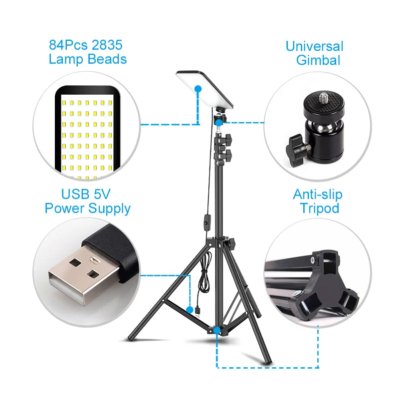 Portable Photography Light with Tripod Stand for Outdoor Picnic