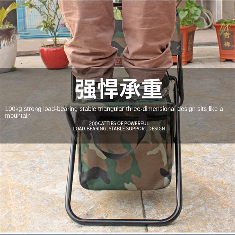 Outdoor Camping Folding Chair with Storage Backrest and Carrying Bag