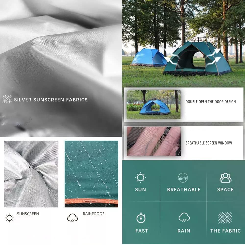 Outdoor QiYU 2-4 Person Instant Pop-up Tent – Waterproof UV-Resistant Automatic Tent for Camping, Family Tent, Beach, Picnic & Backpacking