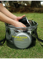 Outdoor folding camping dish washing bucket