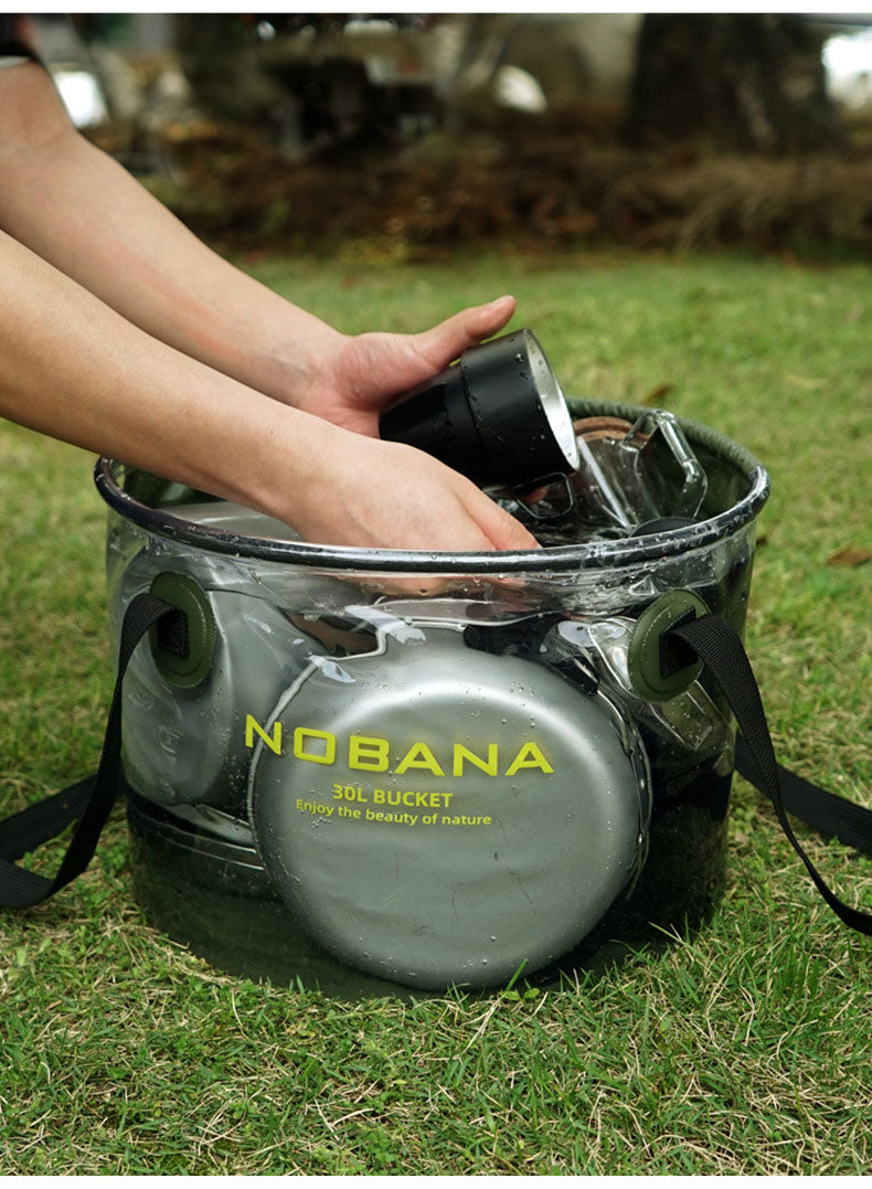 Outdoor folding camping dish washing bucket