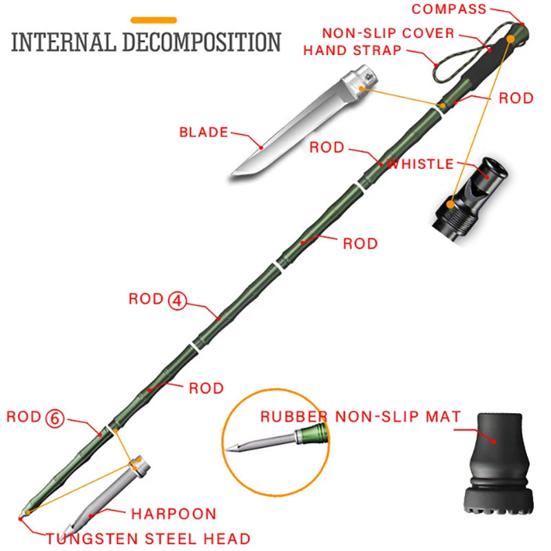 Outdoor defense Tactical stick Alpenstock Hiking  equipment
