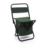Outdoor Camping Folding Chair with Storage Backrest and Carrying Bag