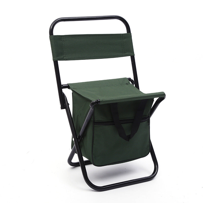 Outdoor Camping Folding Chair with Storage Backrest and Carrying Bag