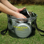 Outdoor folding camping dish washing bucket