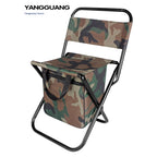 Outdoor Camping Folding Chair with Storage Backrest and Carrying Bag