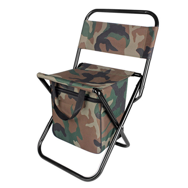 Outdoor Camping Folding Chair with Storage Backrest and Carrying Bag