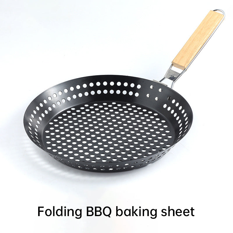 Camping Vegetables Pancake Folding BBQ  Non stick Plate