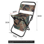 Outdoor Camping Folding Chair with Storage Backrest and Carrying Bag