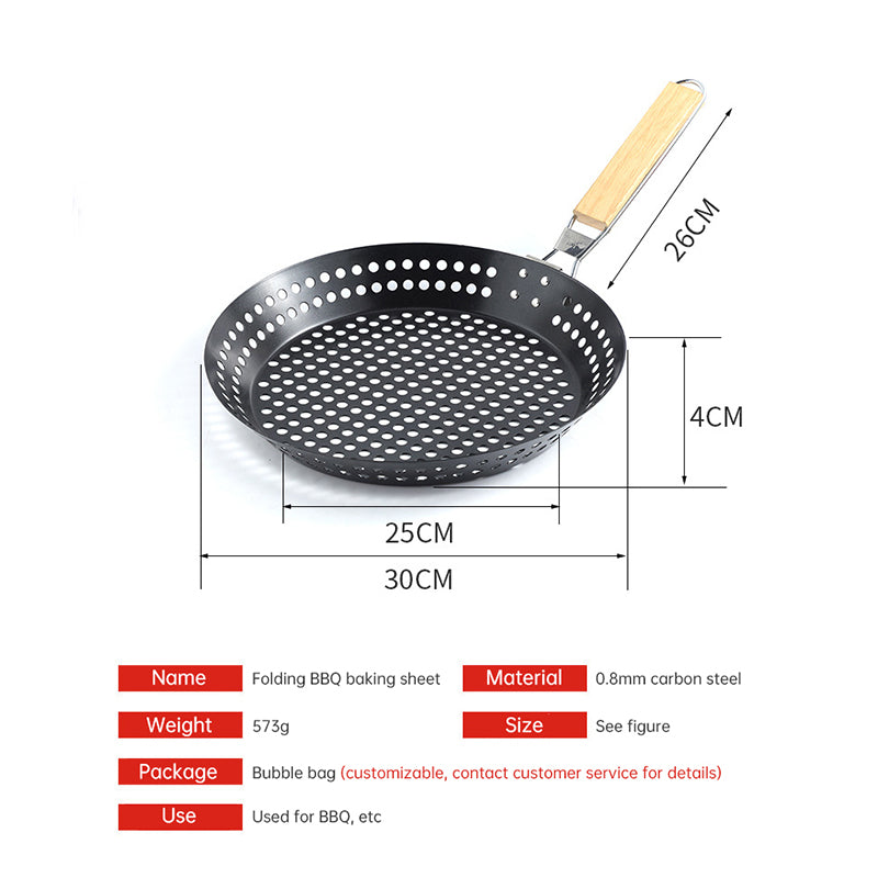 Camping Vegetables Pancake Folding BBQ  Non stick Plate