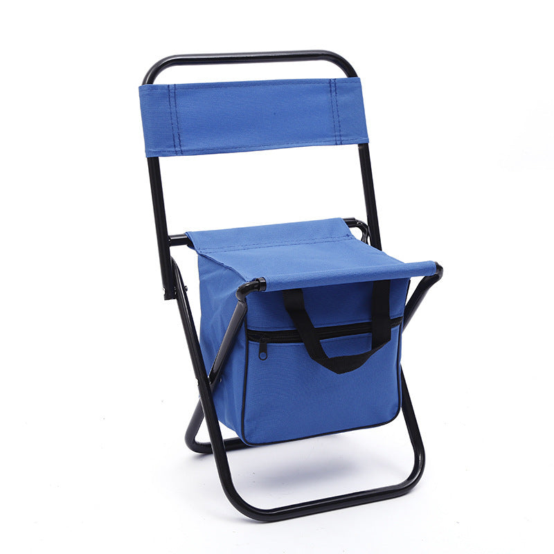 Outdoor Camping Folding Chair with Storage Backrest and Carrying Bag