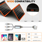 Outdoor QiYi 30W Foldable Solar Charger with Dual USB – Weatherproof & Lightweight Solar Panel for Camping, Hiking, Backpacking & Emergency
